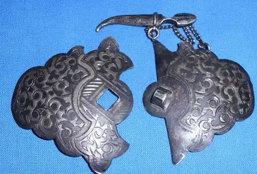 Antike Tula-Silber Gürtelschnalle/Schließe Russland Punze 84 (da2908)