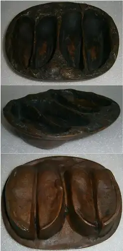Toller alter Aschenbecher aus Bronze Wildscheinhufe/Jagdaschenbecher