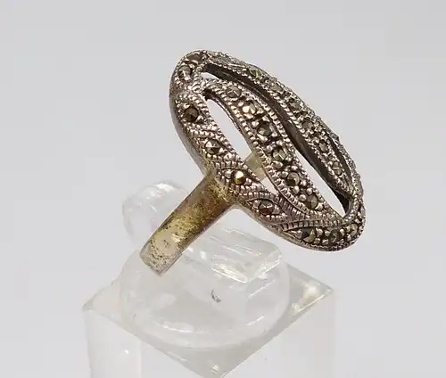 Ring 925 Silber mit Markasiten,  Gr.  58,5           (c7340)