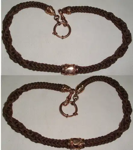 alte Biedermeier Haarkette für Uhren  Uhrenkette     (c3460)