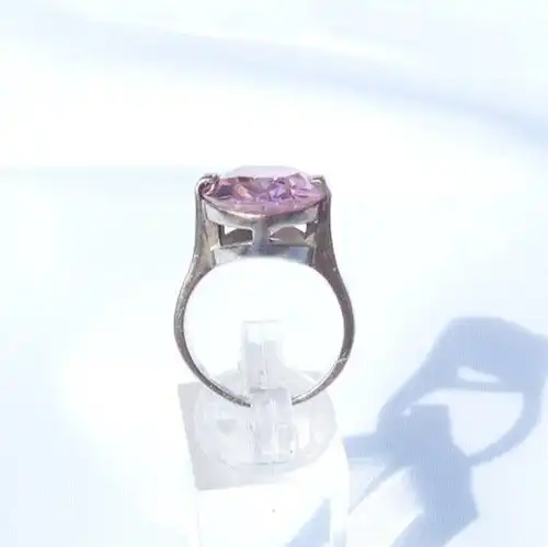 Ring  aus 925 Silber  mit Rosenquarz Größe 60