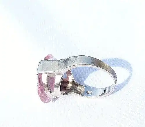 Ring  aus 925 Silber  mit Rosenquarz Größe 60