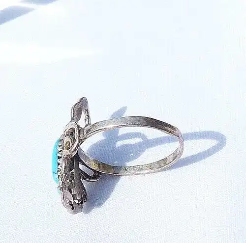 Scorpion Ring  aus 925 Silber  mit Türkis Größe 56