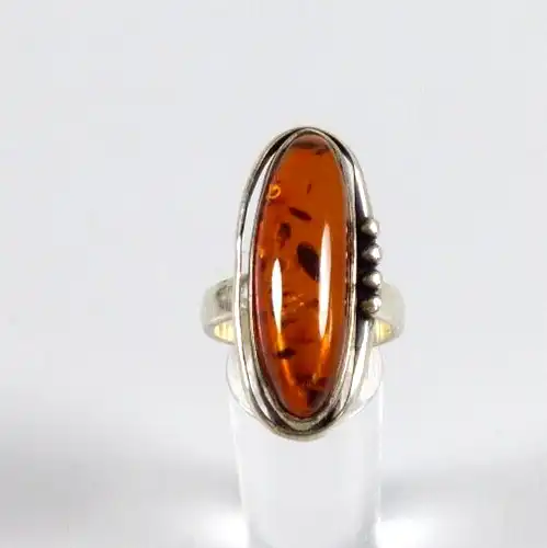 Ring aus aus 925 Silber mit Bernstein Amber Größe 67