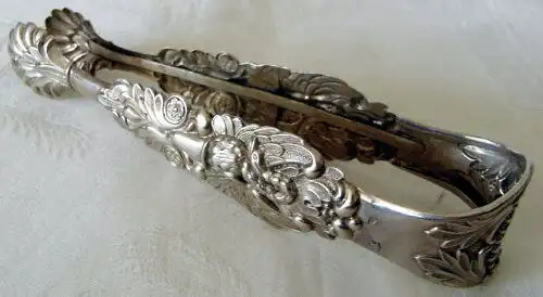 Alte Biedermeier Zuckerzange 1852 in 750er Silber