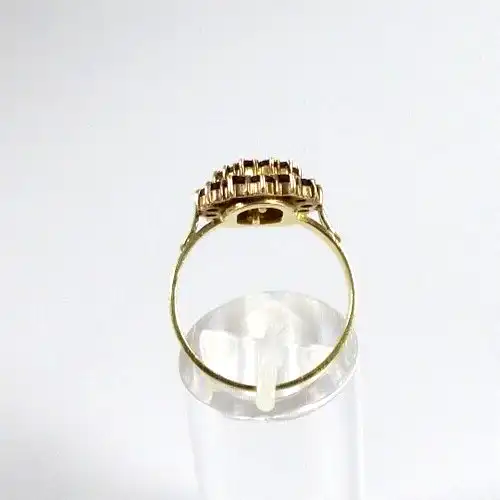 Ring aus 900 Silber  vergoldet mit Granate  Größe 58