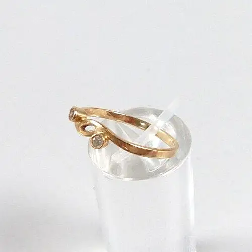 Ring aus 583 Gold russisch mit Zirkonia, Gr. 57 2