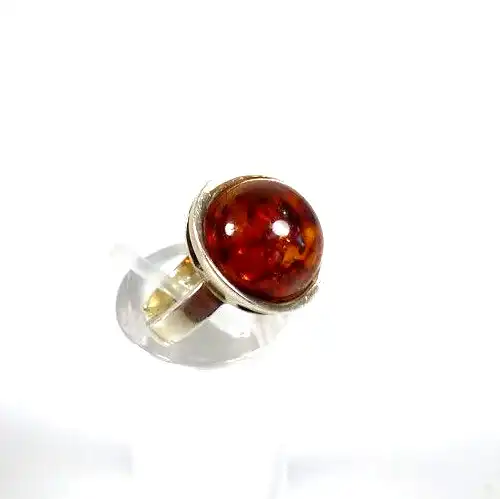 Ring aus 925 Silber, mit Bernstein Amber Gr. 52 Größenverstellbar