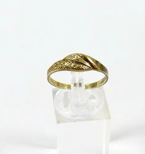 Ring aus 925 Silber vergoldet mit weißem Stein, Gr. 61/Ø 19,4 mm  (da6751)