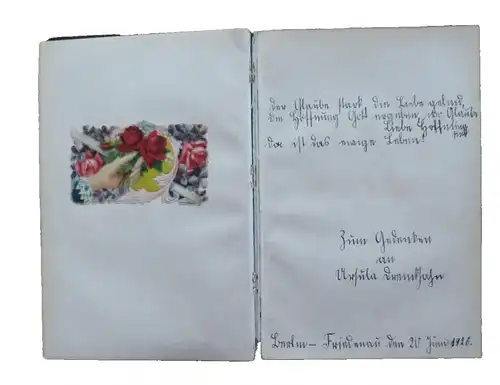 Poesie Album Berlin Friedenau ab 1926 mit einigen Lackbildern