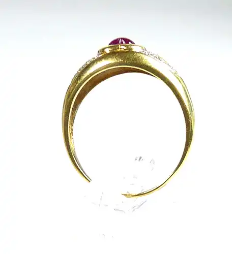 Herz Ring aus 585er Gold mit roter Jade Größe 63