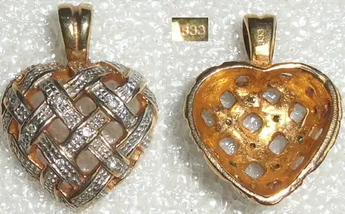 Anhänger Herz aus 333 Gold mit Zirkone