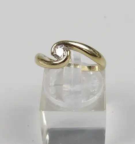 Ring aus 750er Gold mit Diamant 0,1 ct., Gr. 53/Ø 16,9 mm