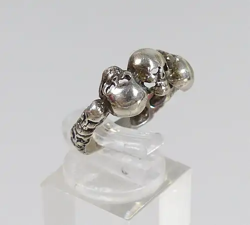 Ring aus 925 Silber Totenkopfring, Gr. 59/Ø 18,8 mm  (da5552)