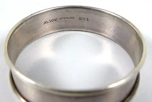 seltener ALVIN Serviettenring  aus 925 Silber mit Monogramm G.L.B.