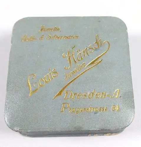 sehr alte Schmuck Schachtel Louis Hänsch Juwelier Dresden Pragerstrasse 34