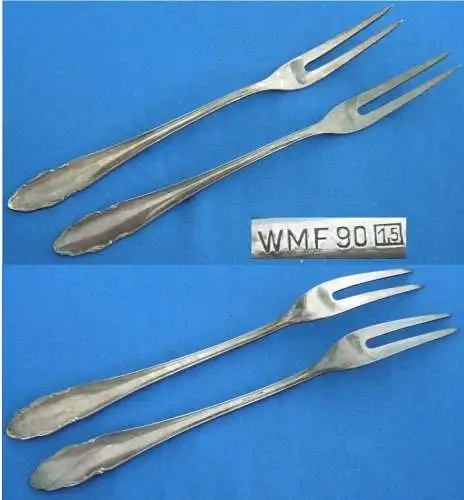 2 Vorlegegabeln WMF Versilbert 90 und 100 Silberauflage