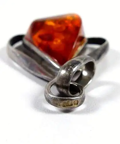 Anhänger  aus 925 Silber mit Bernstein Amber signiert