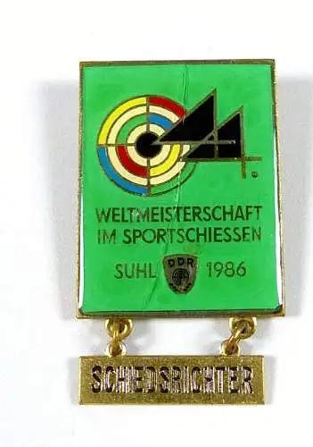 DDR Medaille Schiedsrichter Weltmeisterschaft im Sportschiessen Suhl 1986