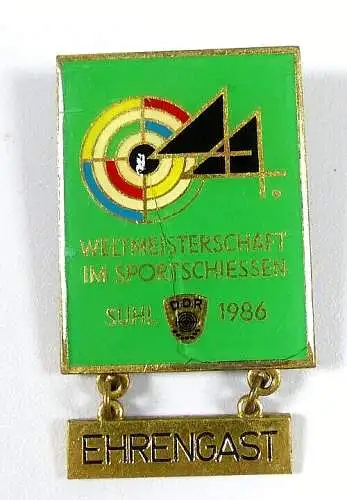 DDR Medaille Ehrengast Weltmeisterschaft im Sportschiessen Suhl 1986