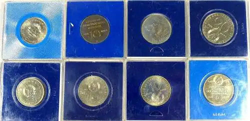 8 DDR Umlaufmünzen 5 bis 20 Mark 1973 bis 1990 unzirkuliert