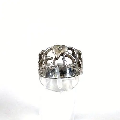 Herz Ring aus 925 Silber mit weißem Stein