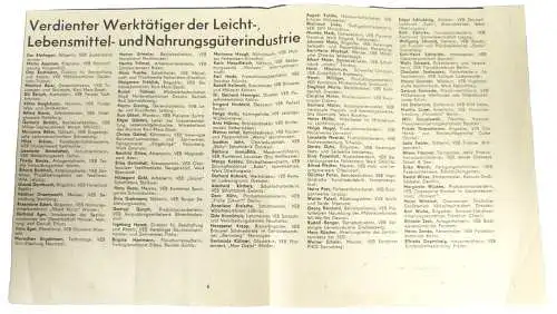 DDR original Verdienter Werktätiger der Leicht und Lebensmittelindustrie