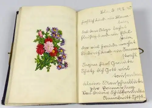 Poesiealbum Berlin ab 1935 bis 1944 mit Sprüchen und Lackbildern