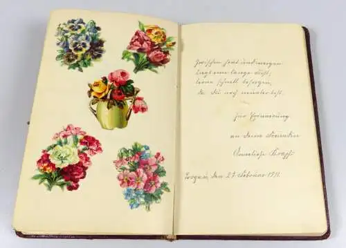 Poesie Album Berlin ab 1910 mit schönen Sprüchen und Bildern