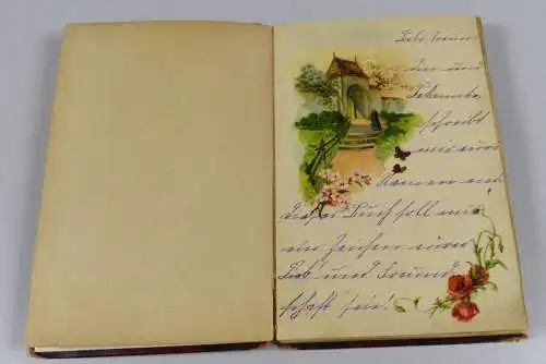 Jugendstil Poesie Album ab 1907 mit Lackbilder