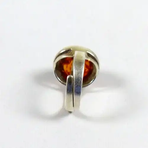 Ring aus 925 Silber, mit Bernstein Amber Gr. 52 Größenverstellbar