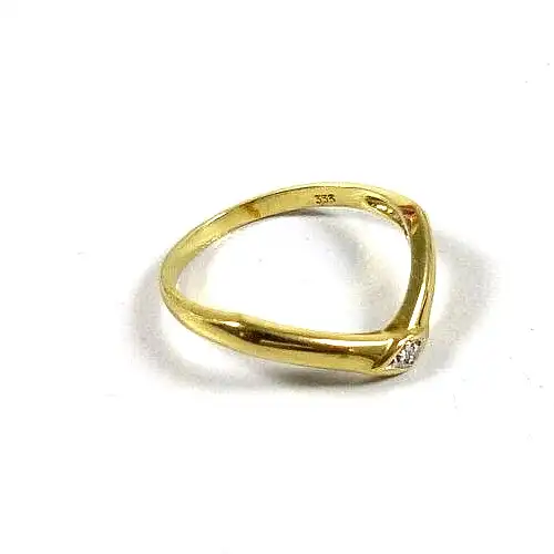sehr alter Ring aus 333 Gold mit Diamant 0,02 ct., Gr. 53