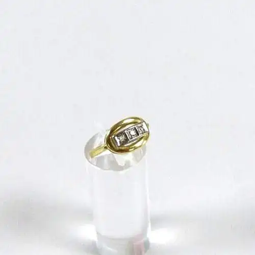 Ring aus 585 Gold mit Diamanten 0,04 ct., Gr. 57