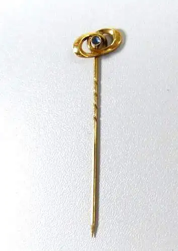 Krawattennadel aus 585 Gold mit Saphir