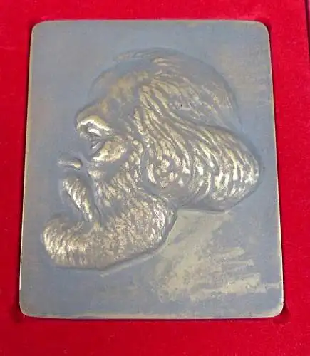 Relief aus Bronze Karl Marx Ehrengabe in OVP Bestzustand