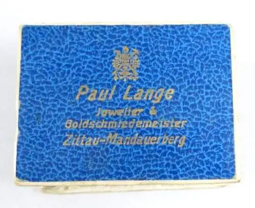 sehr alte sehr schöne Schmuckschachtel für Eheringe Paul Lange Zittau