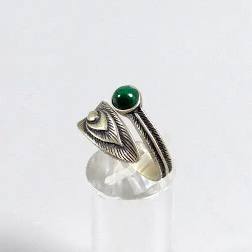 Ring aus 925 Silber  mit Malachit  Größe 56