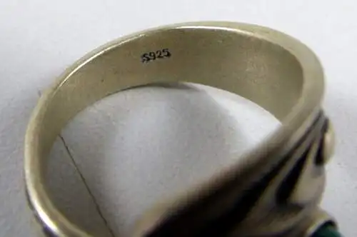 Ring aus 925 Silber  mit Malachit  Größe 56