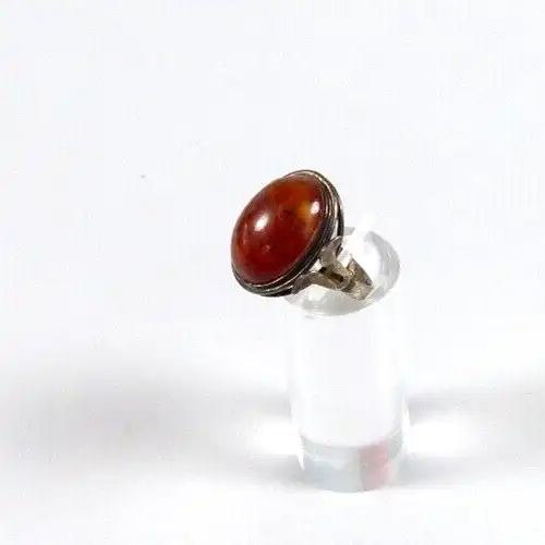 Ring aus Fischland aus 835 Silber mit Bernstein Amber Größe 56