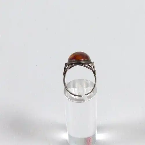 Ring aus Fischland aus 835 Silber mit Bernstein Amber Größe 56