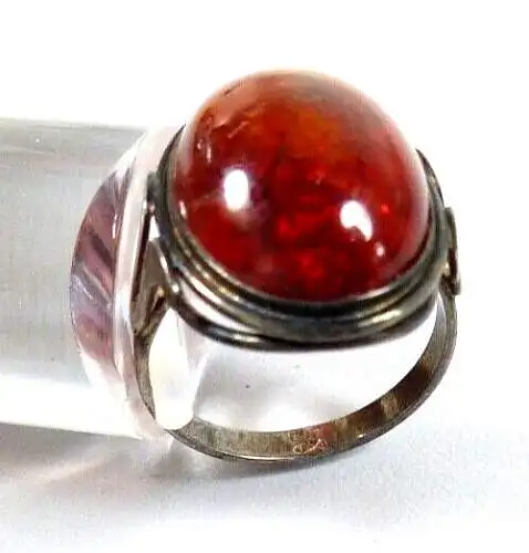 Ring aus Fischland aus 835 Silber mit Bernstein Amber Größe 56