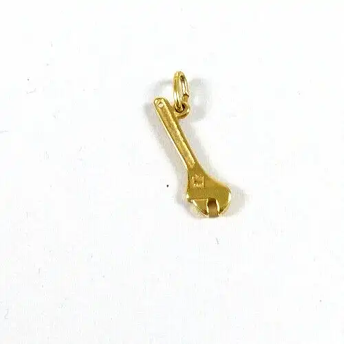 Handwerker Schraubenschlüssel Anhänger aus 375 Gold