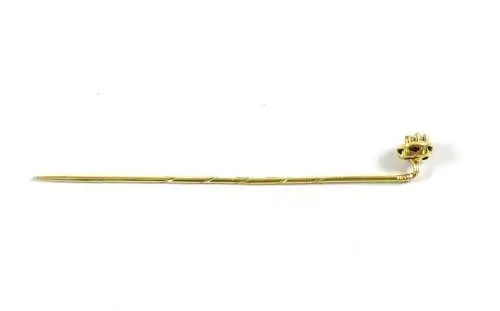 Krawattennadel aus 585 Gold mit 3 kleinen Diamanten 0,05 ct.