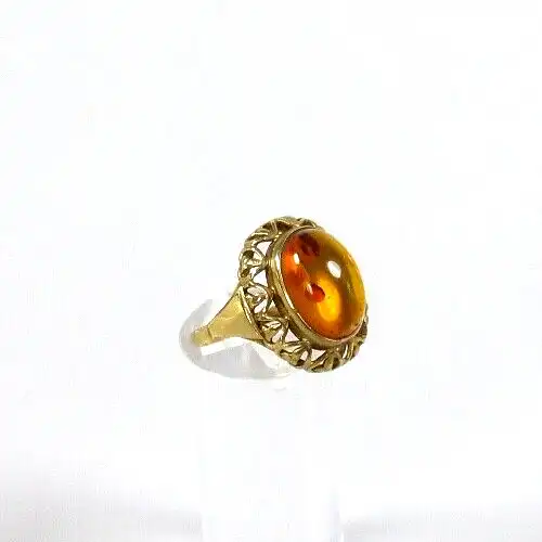 Ring aus 333 Gold mit  Bernstein/Amber Größe 55