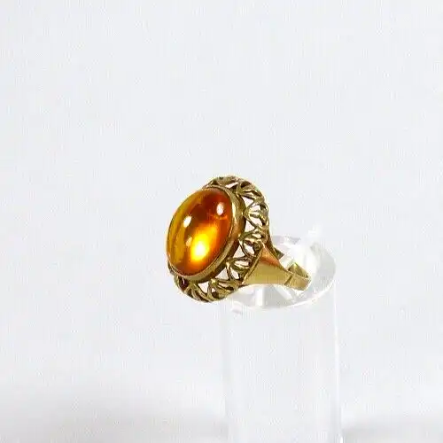 Ring aus 333 Gold mit  Bernstein/Amber Größe 55