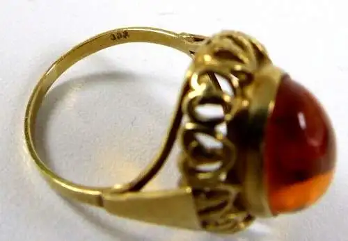 Ring aus 333 Gold mit  Bernstein/Amber Größe 55