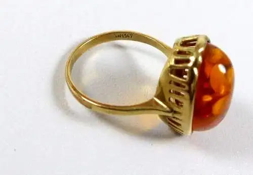 Ring aus 333 Gold mit  Bernstein/Amber Größe 58