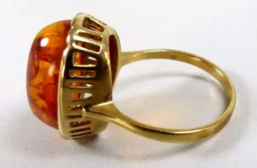 Ring aus 333 Gold mit  Bernstein/Amber Größe 58