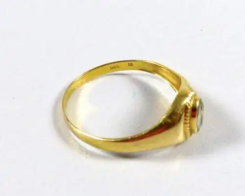 Ring aus 585 Gold mit Aquamarin  Größe 64