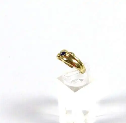 Ring aus 333 Gold mit Saphir und Diamanten je 0,02 ct.  Größe 56